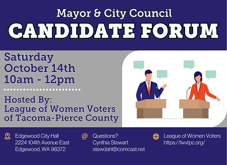 WB_Mayor and city council candidate forum October 14th 10am-12pm Edgewood City Hall